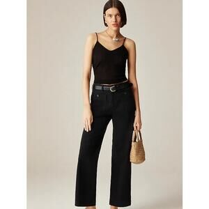 NWT J. Crew Sailor Slim Wide-Leg Chino Pant Black 10